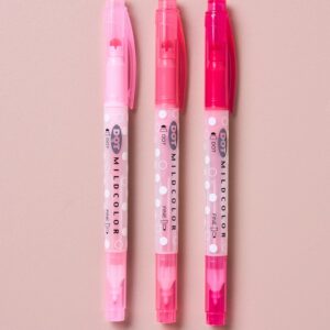 ドット柄蛍光ペン ピンク 3本セット