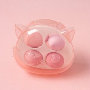 猫柄パフケースセット（4個入り）