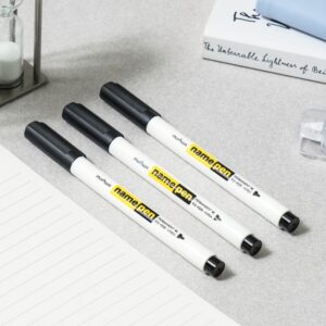 カバー ネームペン 黒 0.8mm 3本セット