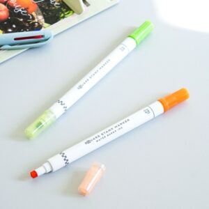 NSスクエア蛍光ペン 2本セット オレンジ グリーン