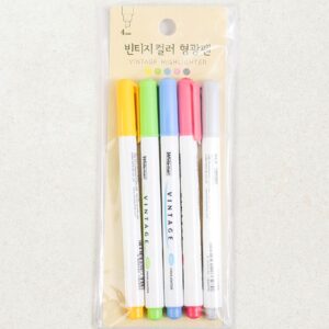 ビンテージカラー蛍光ペン5本セット（1000）